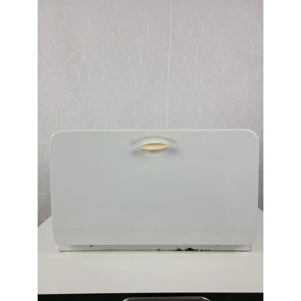 Vintage KCO Canada Bread Box White MCM Metal Retro Kitchen Storage Countertop